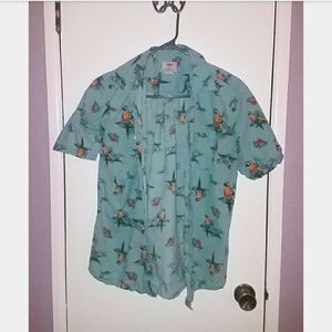 VANS macaws button down short sleeve shirt